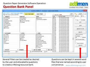 addmen question bank solution dashboard