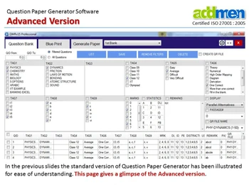 addmen question bank solution list