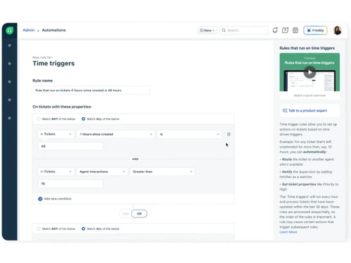 Freshdesk time triggers