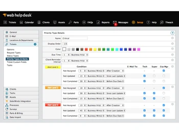SolarWinds Web Help Desk priority