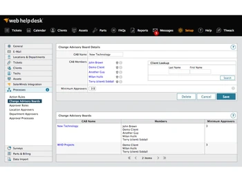 SolarWinds Web Help Desk tickets