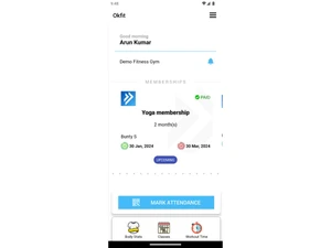 Okfit Gym Software dashboard