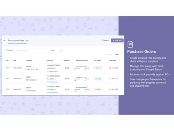 sumtracker order list