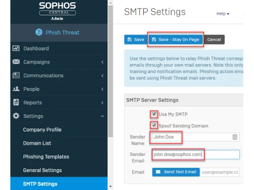 sophos phish threat-settings