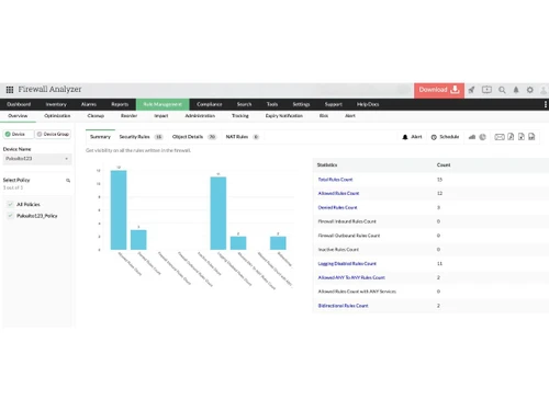 ManageEngine Firewall Analyzer rule management