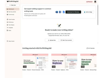 prowritingaid dashboard