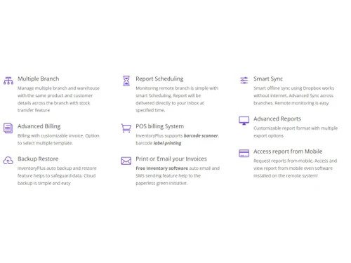 Inventoryplus Inventory Billing Software-Main features