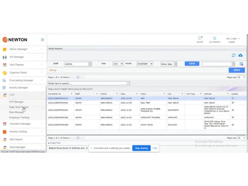 newton crm-interface