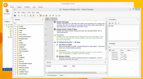 WinAutomation rename multiple files