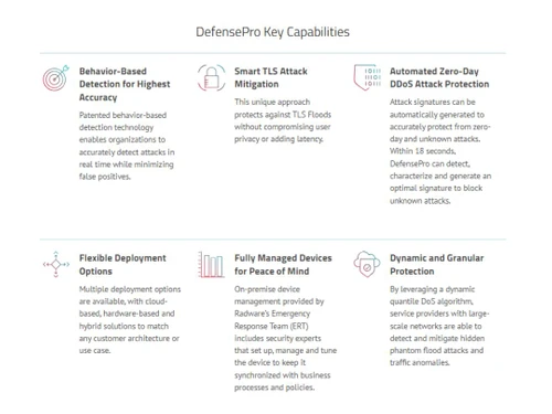 Radware Defense Pro capabilities