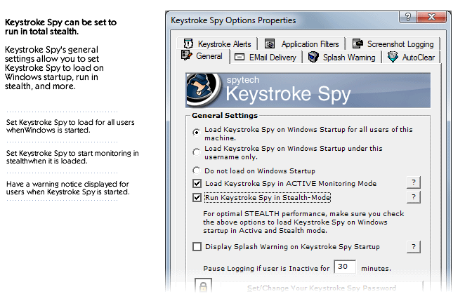 keystroke spy properties