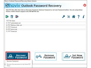 Shoviv Outlook Password Recovery file