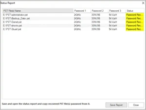 Shoviv Outlook Password Recovery record