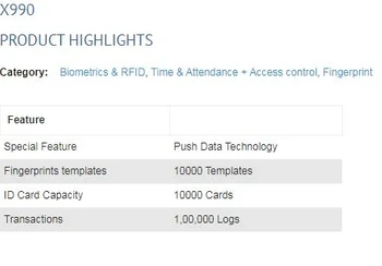 Megamind X990 Biometric Device