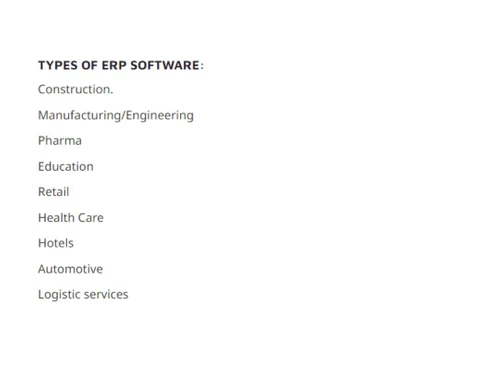 Zion ERP Solution types
