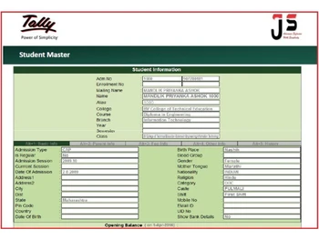 school college management on tally information