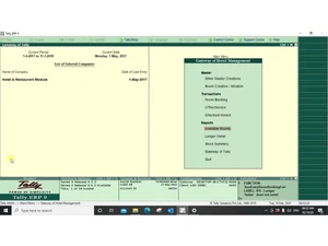 Hotel Management on Tally