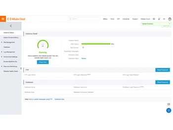 alibaba cloud web hosting instance