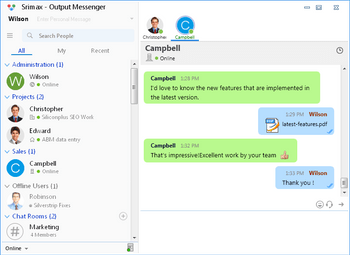 Srimax Output messenger inbox