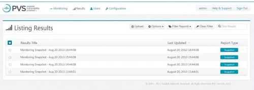 Nessus Network Monitor listing result