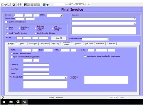 Syscon Cronus final invoice
