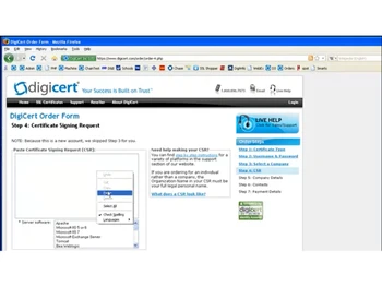 digicert standard ssl form