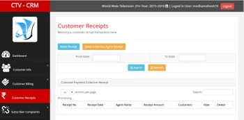 STB CRM customer recipt