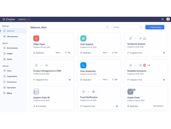 zoho creator software-dashboard