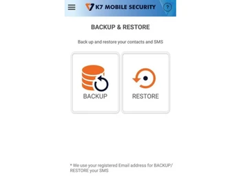 K7 Mobile Security backup and restore