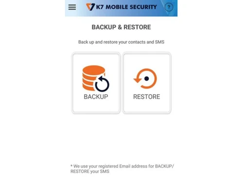 K7 Mobile Security backup and restore