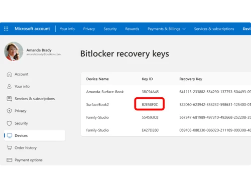 Microsoft Bitlocker keys