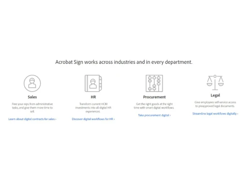 Adobe Sign departments