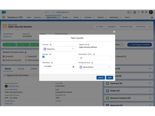 Salesforce CPQ New Quote