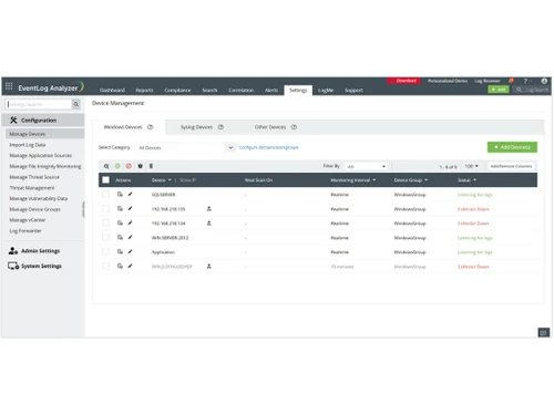 eventlog analyzer management