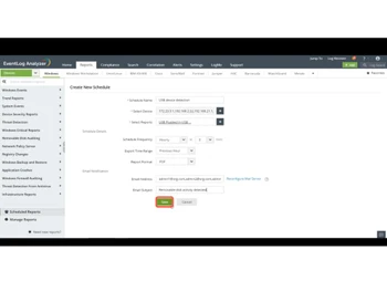 eventlog analyzer settings