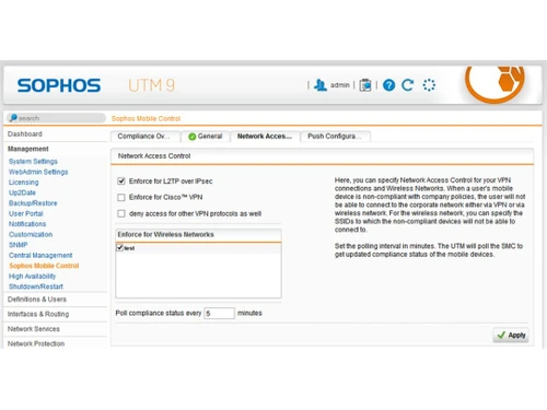 Sophos UTM control