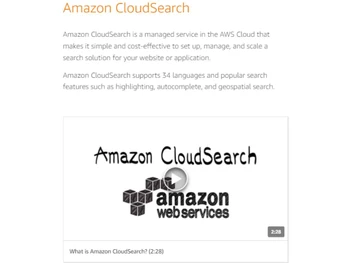 Amazon AWS CloudSearch About
