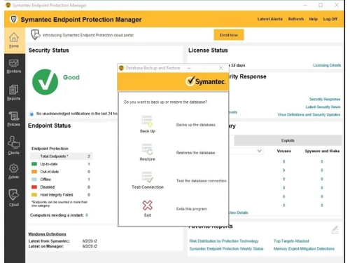 Symantec dashboard