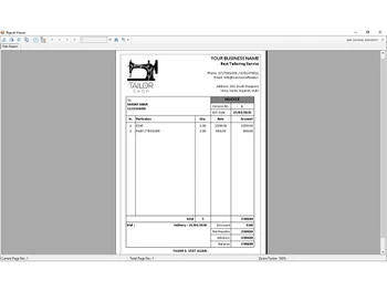 Sunrise tailoring invoice