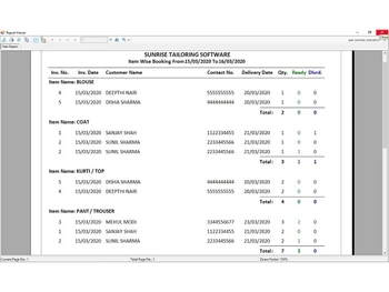 Sunrise tailoring item