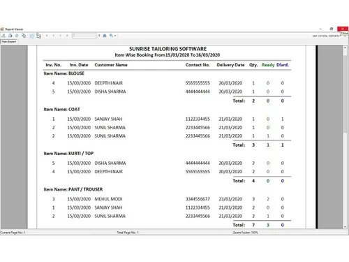 Sunrise tailoring item