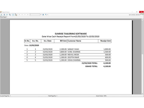 Sunrise-tailoring report
