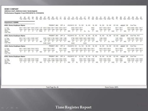 Sunrise Payroll report
