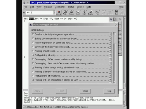 gnu ddd window