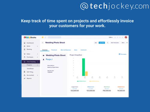 Zoho books accounting software graph