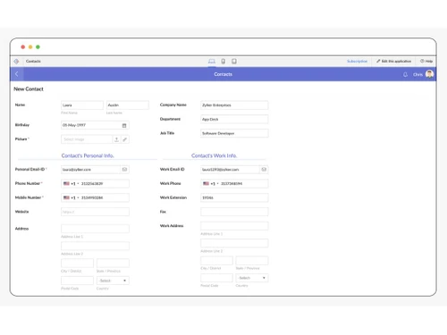 Zoho Contact Manager Details