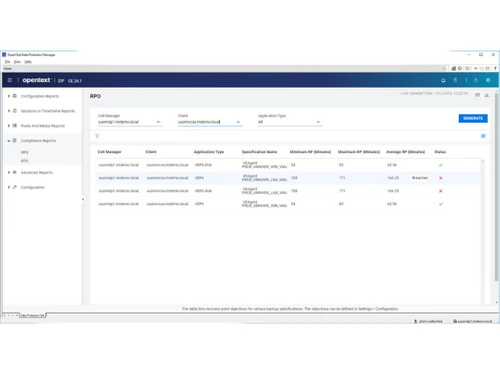 OpenText Data Protector RPO