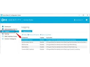 One Identity Active Roles Logging