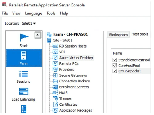 Parallels RAS remote