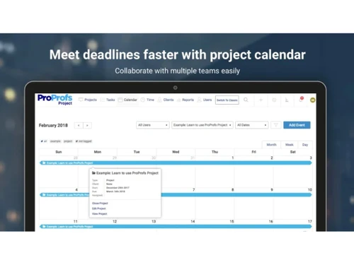 ProProfs Project-calendar